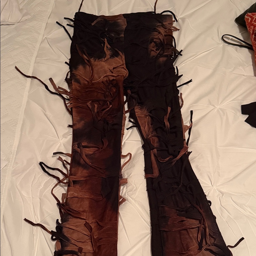 Fashion Nova Brown and Black Flare Pants